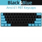 61 Keys Green Toxic / Grey Green PBT Double Shot Backlit Keycaps Set OEM Profile for MX Mechanical Gaming Keyboard ANSI GH60 RK61/ALT61/Annie/poker GK61
